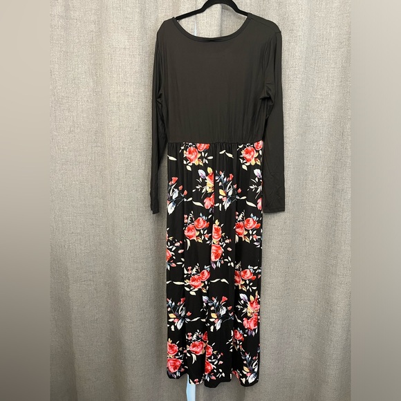 Karalin Women's 3/4 Sleeve Casual Loose Long Maxi Dresses with Pocket - Picture 6 of 7